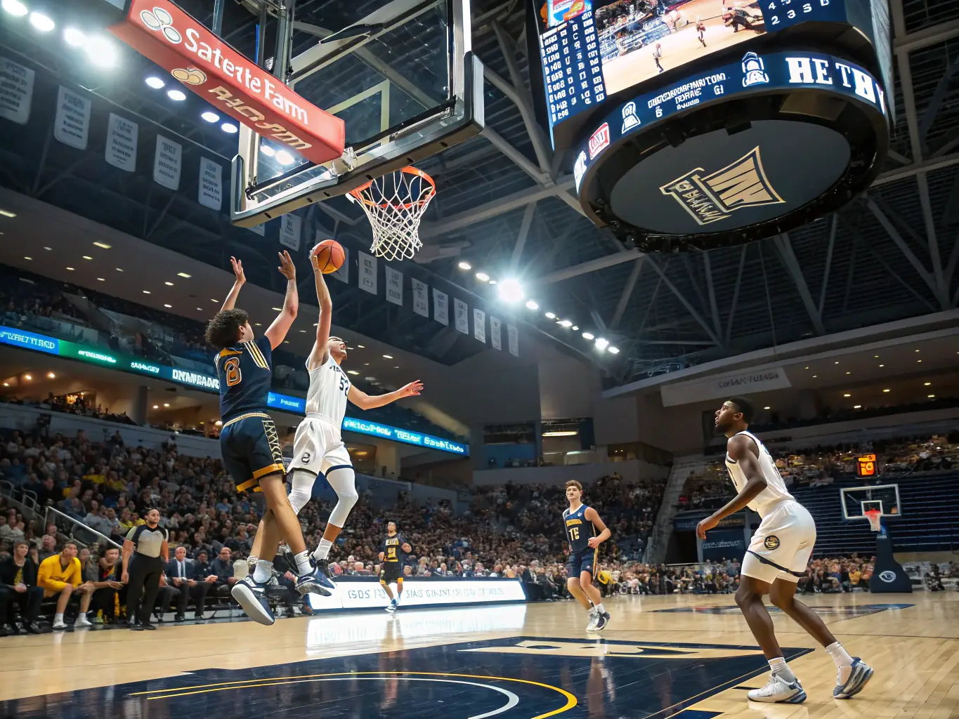 A photograph capturing a group of students participating in a recreational sports activity, such as a friendly soccer match or a basketball game, organized by ASSOCIATION SPORTIVE DE L'EREA.